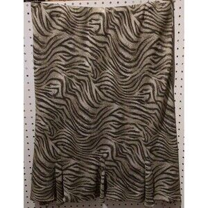 Laura Scott Animal Print Skirt Black Grey Size 16W